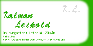 kalman leipold business card